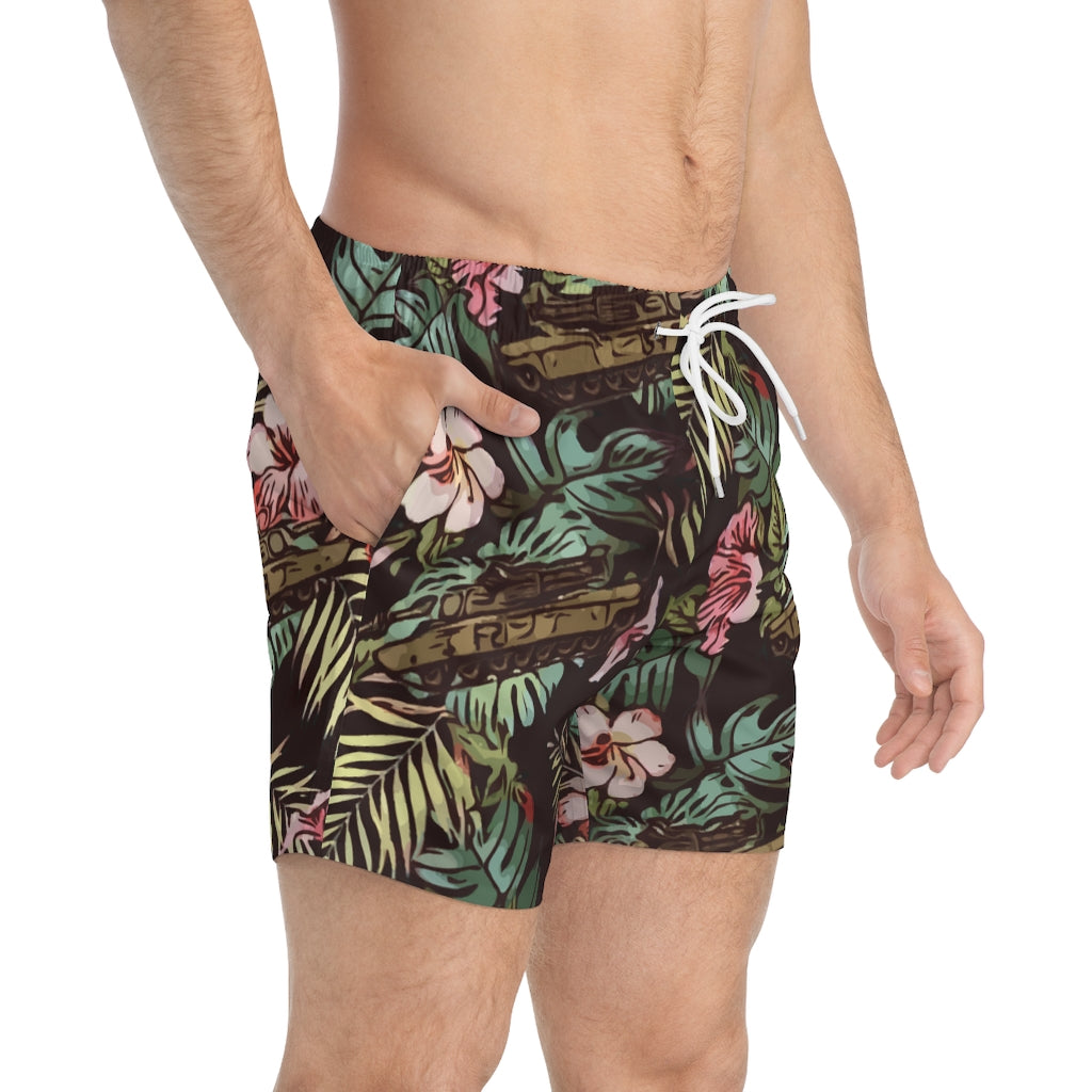 Tank Hawaiian Swim Trunks